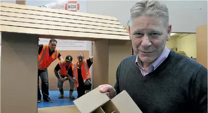  ?? MATTHEW TSO/STUFF ?? Packaging Products director Cameron Tooley, right, with the custom box team, from left, Lincoln Hart, Leith Tangiwai and Karl Chapple.