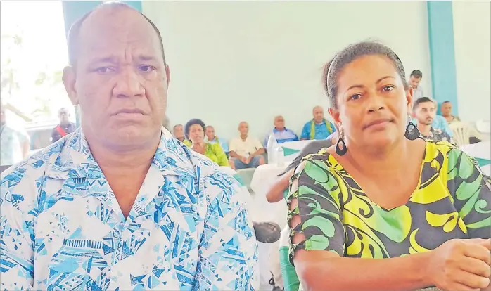  ?? Picture: SERAFINA SILAITOGA ?? Divere Mucunabitu with her husband Michael Evans during the awards in Savusavu.