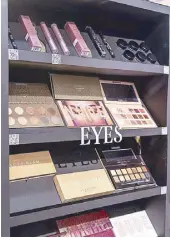  ??  ?? Other Sephora exclusive beauty brands in the pop-up include Urban Decay, Becca, Too Faced, Drunk Elephant, Zoeva, It Cosmetics and Hourglass.