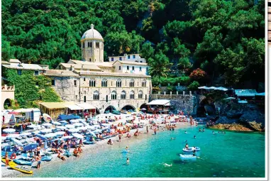  ??  ?? OLD FAVOURITE: The 10th Century abbey that overlooks the beach at San Fruttuoso, Liguria