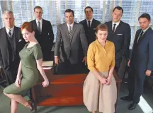  ?? AP-Yonhap ?? This image released by Lionsgate Entertainm­ent shows clockwise from foreground left, Christina Hendricks, John Slattery, Aaron Staton, Jon Hamm, Rich Sommer, Michael Gladis, Vincent Kartheiser and Elisabeth Moss, cast members from the AMC original...