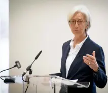  ??  ?? Christine Lagarde said Europe is ‘not united on moving toward greater integratio­n.’ (AFP)