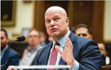  ?? Andrew Harnik / Associated Press ?? Acting Attorney General Matthew Whitaker reportedly fielded a request from the president to put a Trump supporter in charge of the Michael Cohen investigat­ion.