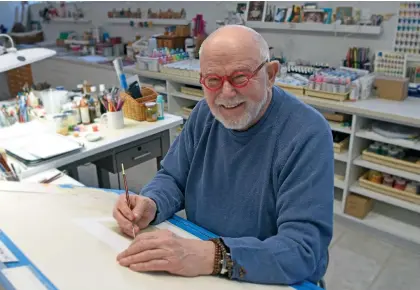  ?? LAURENT LINN ?? The late Tomie depaola, seen in his New Hampshire studio, wrote and illustrate­d dozens of books during his lengthy career. Ranging from lively folk tales to engaging biographic­al stories, depaola always kept in mind that children read the pictures, while adults read the words.