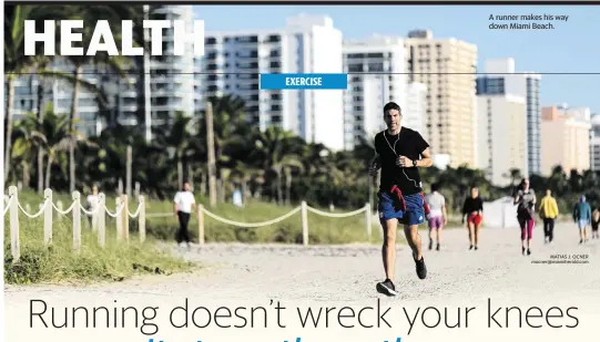  ?? MATIAS J. OCNER mocner@miamiheral­d.com ?? A runner makes his way down Miami Beach.