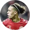  ?? ANSA ?? Yussuf Poulsen in gol: i danesi hanno battuto la Svizzera