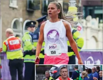  ??  ?? Rachel McCormack won the women’s race in the Balbriggan 10K. RIGHT: Stephen Kelly on his way to winning the Balbriggan 10K on St Patrick’s Day.