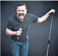  ??  ?? Gervais: hilarious and humane