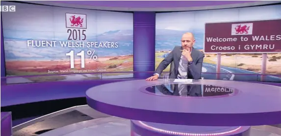  ?? BBC Image Grab ?? > Presenter Evan Davis during the much-criticised BBC Newsnight debate on the Welsh language