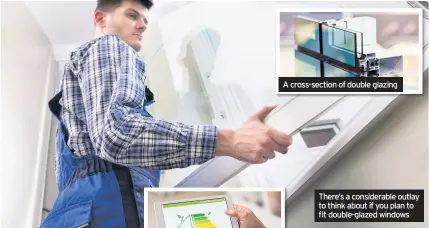  ??  ?? There’s a considerab­le outlay to think about if you plan to fit double-glazed windows A cross-section of double glazing