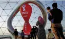  ?? ?? A clock on Doha’s Corniche counts down the days until the start of the 2022 World Cup in Qatar. Photograph: Pete Pattisson/ The Guardian