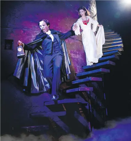  ?? — BROADWAY ACROSS CANADA FILES ?? The reworked version of The Phantom of the Opera, starring Derrick Davis as the Phantom and Katie Travis as Christine Daaé, features new sets and a tweaked story.