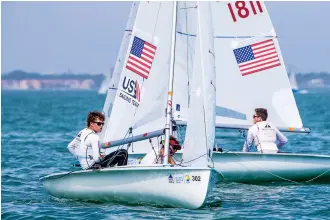  ?? ENERGY / US SAILING TEAM ?? Sailing coach Skip Whyte preaches the importance of sitting inboard when needed, and using good posture to better see what’s happening up the course. PHOTO : JESUS RENEDO / SAILING