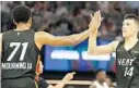  ?? RICH PEDRONCELL­I/AP ?? Trey Mourning spent time with first-round pick Tyler Herro and other Heat players during the NBA Summer League.