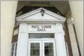  ??  ?? Students associated with the TCNJ Committee on Unity held a sit-in on Wednesday to demand the college change the name of Loser Hall. The building is named after former Trenton Public Schools Superinten­dent Paul Loser, who was a segregatio­nist.