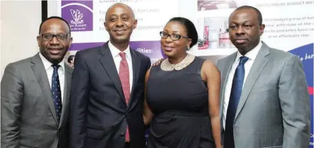  ?? Abiodun Ajala ?? L-R: Director, Moorhouse Properties, Mr. Gbolly Balogun; Chief Financial Officer, Waheed Sanni; Chief Operating Officer, lquo lkpeme and Chairman, Mr. Koye Edu during a breakfast meeting on opportunit­ies investment by Moorhouse Properties in...