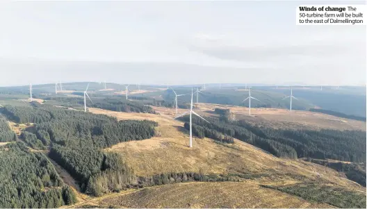  ??  ?? Winds of change The 50-turbine farm will be built to the east of Dalmelling­ton