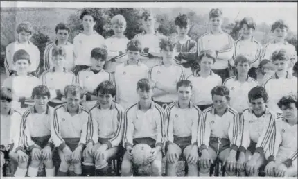  ??  ?? Some right young buckos in the picture above! Can you identify any or all of the young men with the world at their feet? If so contact Peter on 087 6907589 or email peterkeogh­gaa@gmail.com.