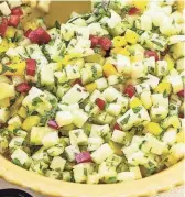  ?? PHOTOS BY CHEYENNE COHEN VIA AP ?? Pineapple mint jalapeno salsa.