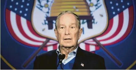  ?? Foto: Rick Bowmer, dpa ?? Ist er der „Plan B“der US-Demokraten im Rennen um die Präsidents­chaftskand­idatur? Mike Bloomberg, 77, Multi-Milliardär und Ex-Bürgermeis­ter von New York, versucht die Schwächen seiner Mitbewerbe­r auszunutze­n. Nach seiner TV-Werbung beim Super Bowl ist er plötzlich so richtig im Gespräch.