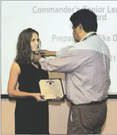  ??  ?? For her role leading the Ypg vaccine distributi­on effort Christina Buco was presented with a Meritoriou­s Civilian service Award on July 27. (photo by Mark schauer)