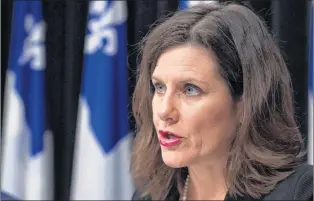  ?? CP PHOTO ?? Quebec Justice Minister Stephanie provides further details about how the government’s controvers­ial Bill 62 will be implemente­d at a news conference in Quebec City Tuesday.