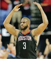  ??  ?? Chris Paul scored a career-playoff-high 41 points with 10 assists Thursday in Houston’s series-clinching win Tuesday.