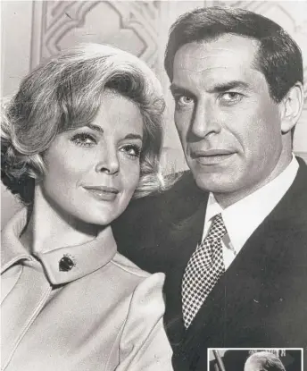  ??  ?? ABOVE: Martin Landau with wife Barbara Bain, co- stars in TV’s “Mission: Impossible.” RIGHT: Landau’s Oscar- winning role in the 1994 film “EdWood.”