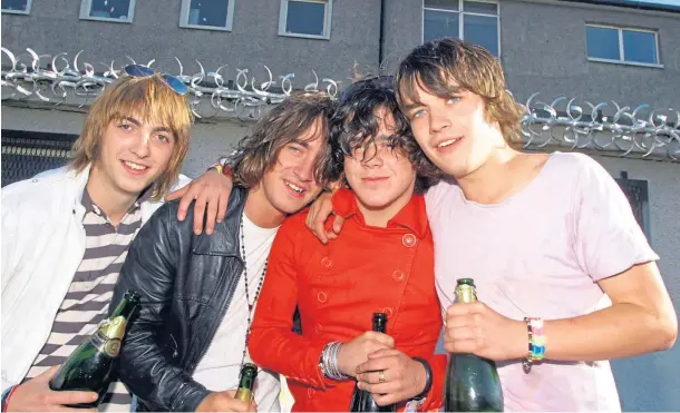  ??  ?? ON THE RISE: The View, from left, Steve Morrison, Pete Reilly, Kyle Falconer and Keiren Webster celebrated as their first single entered the charts.