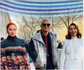  ?? — Instagram ?? (From left) Neelofa, Awal and Scha at Milan Fashion Week.