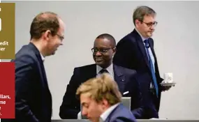  ?? (MORITZ HAGER/REUTERS) ?? Le patron de Credit Suisse Tidjane Thiam avant sa conférence de presse mercredi à Zurich.