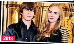  ??  ?? 2013 Short-lived: Cara briefly dated indie singer Jake Bugg