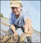  ?? SALTWIRE NETWORK phOTO ?? Larry Ward wears through one hack a year digging clams for seven hours a day. Ward has dug clams for 36 seasons.