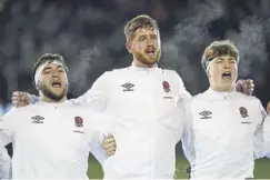  ?? ?? Rob Carmichael, centre, has played for England Under-20s