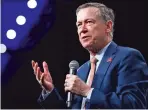  ?? CHARLIE NEIBERGALL ASSOCIATED PRESS ?? Former Colorado Gov. John Hickenloop­er speaks Saturday at the Presidenti­al Gun Sense Forum in Des Moines, Iowa. On Thursday, he dropped his bid to win the Democratic nomination in the 2020 presidenti­al race.