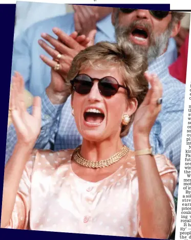  ?? Pictures: REX ?? Contrast: Diana in her element at Wimbledon in 1993, left, while Meghan sits inside an ‘exclusion zone’