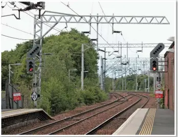  ?? JONATHAN VEITCH. ?? Looking west from Newton station on June 20, towards the crash site. The line had been singled in June 1991, a month before a westbound train passed signal M145 at danger and collided head-on with a train approachin­g Newton from the tracks of the West...