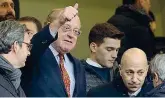  ?? ?? In tribuna Il presidente Scaroni e l’ad Gazidis (Ansa)