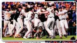  ?? ?? CONSISTENC­IA. Giants y Cardinals ya demostraro­n que es posible llegar a la Serie Mundial clasifican­do de comodines, y ahora los Red Sox ya lograron el boleto a los divisional­es.