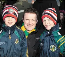  ?? Joe Costello with sons Tommy and Hugh at the match. ??