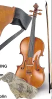  ??  ?? SUPPORTING ROLE: Crowe’s film underwear and his £77,000 Leandro Bisiach violin