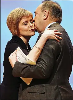  ??  ?? Following same path: Nicola Sturgeon and Alex Salmond