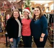  ?? PILOT NEWS GROUP PHOTO/JAMIE FLEURY ?? Danielle Mavrick, Jessica Mccuen, and Sarah Bailey Saturday during the annual Holiday Hop.