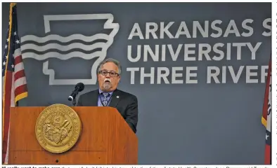  ?? (Arkansas Democrat-Gazette/Thomas Metthe) ?? “I really want to make sure that we all don’t fall into his trap of testing fatigue,” state Health Secretary Jose Romero said Tuesday. “It is tiresome to hear me, over and over again, to say we need testing, but without those numbers, we cannot give an adequate forecast, an adequate idea of what the numbers of cases and the prevalence is in your county, and especially for the schools, now that we’re working with [the Arkansas Center for Health Improvemen­t] in getting school-based numbers.”