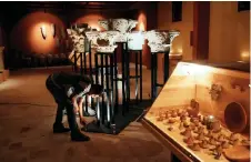 ?? ?? Artifacts are on display in the first ever National Museum of Archaeolog­y in Gaza opened recently by Jawdat Khoudary, a Palestinia­n businessma­n and collector.
