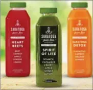  ?? PHOTO PROVIDED ?? Saratoga Juice Bar juices will soon be available at all Price Chopper and Market 32 stores.