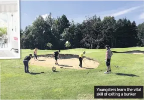  ??  ?? Youngsters learn the vital skill of exiting a bunker