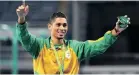  ?? | SERGIO MORAES Reuters ?? WAYDE van Niekerk was on top of the world after winning the 400m gold medal at the Rio Olympics.