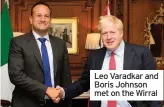  ??  ?? Leo Varadkar and Boris Johnson met on the Wirral