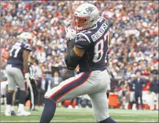  ?? Stew Milne / Associated Press ?? Patriots tight end Rob Gronkowski catches a pass during Sunday’s game against the Texans.